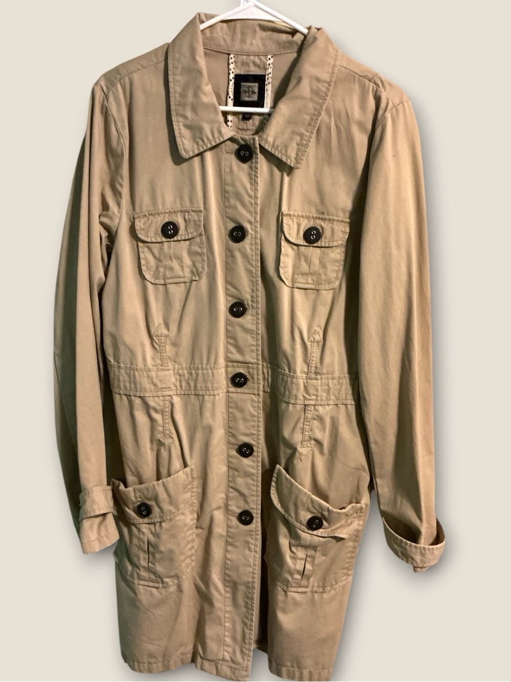 🌼Old Navy Tan Utility Trench Coat with Button Front